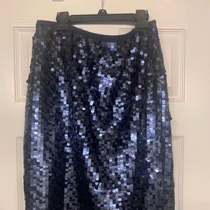 Navy blue sequin skirt NWT